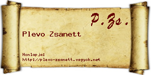 Plevo Zsanett névjegykártya